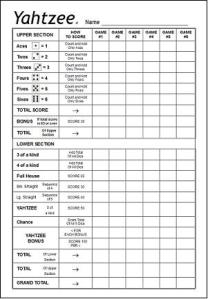 Printable PDF score sheet